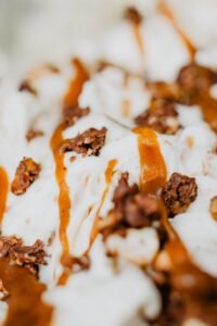 ice cream with glaze